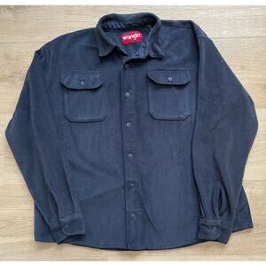 Wrangler Men's Fleece Button Down Long Sleeve Two Pocket Shirt Jacket Sz 2XL
